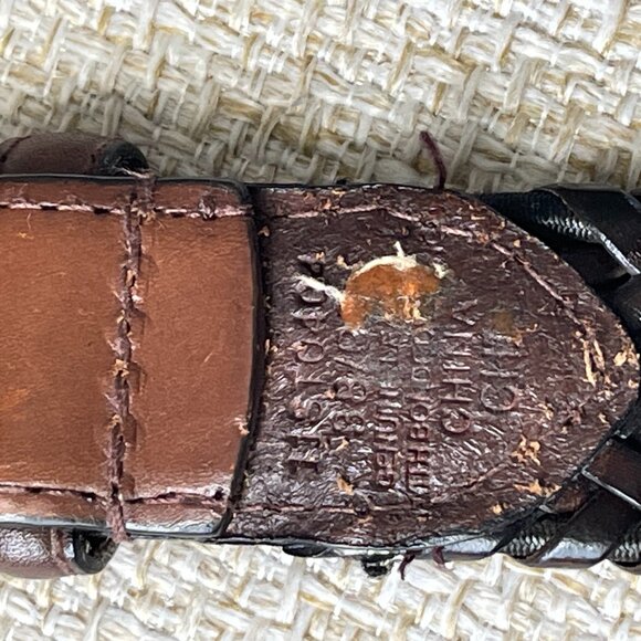 Braided men's belt Dark brown belt Leather classic belt Formal suit belt XL (36- - Picture 4 of 10